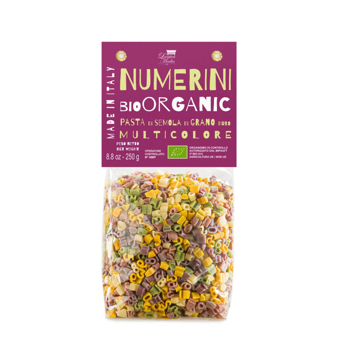 L'Antica Madia - Bio Numerini di semola colorata 250g