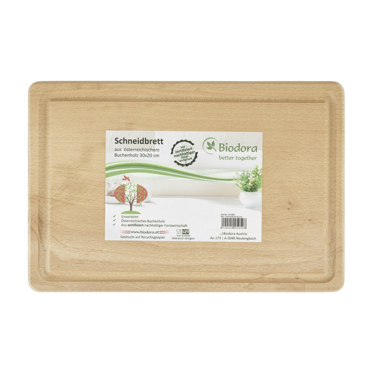 Biodora - Tagliere di faggio 30 x 20cm