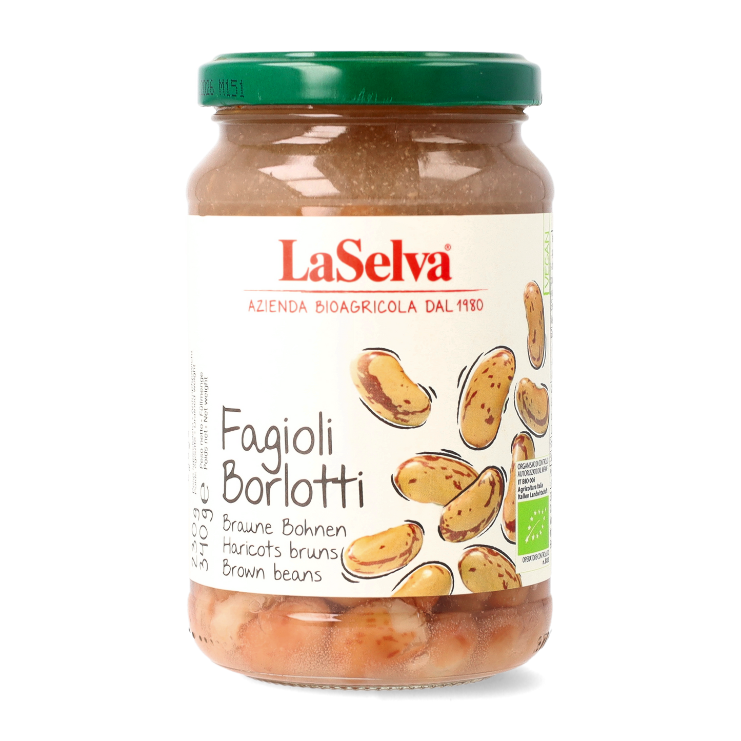 LaSelva Bio Fagioli Borlotti lessati 340g