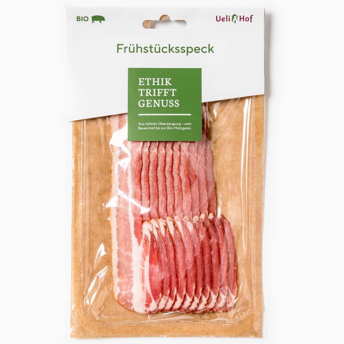 Ueli Hof - Bacon in fette 80g "Frühstücksspeck" * Ordina entro Martedì ore 10.00 per ritiro Giovedì/Venerdì