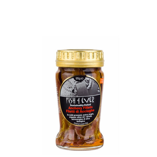 Fish4ever - Filetti di Acciughe in olio extra vergine di oliva bio 95g