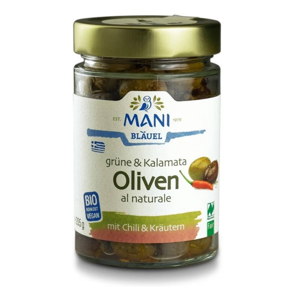 Mani - Olive verdi & calamata al naturale con erbe 205g