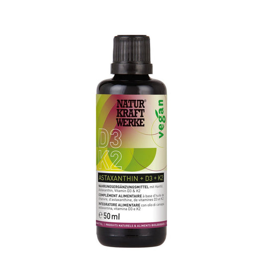 NaturKraftWerke - Astaxanthin Vitamin D3 K2 Vegano 50ml