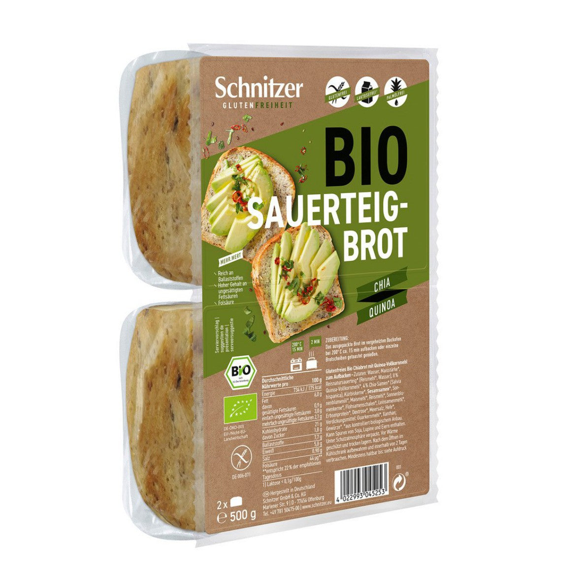 Schnitzer - Pane Chia Quinoa 500g senza glutine